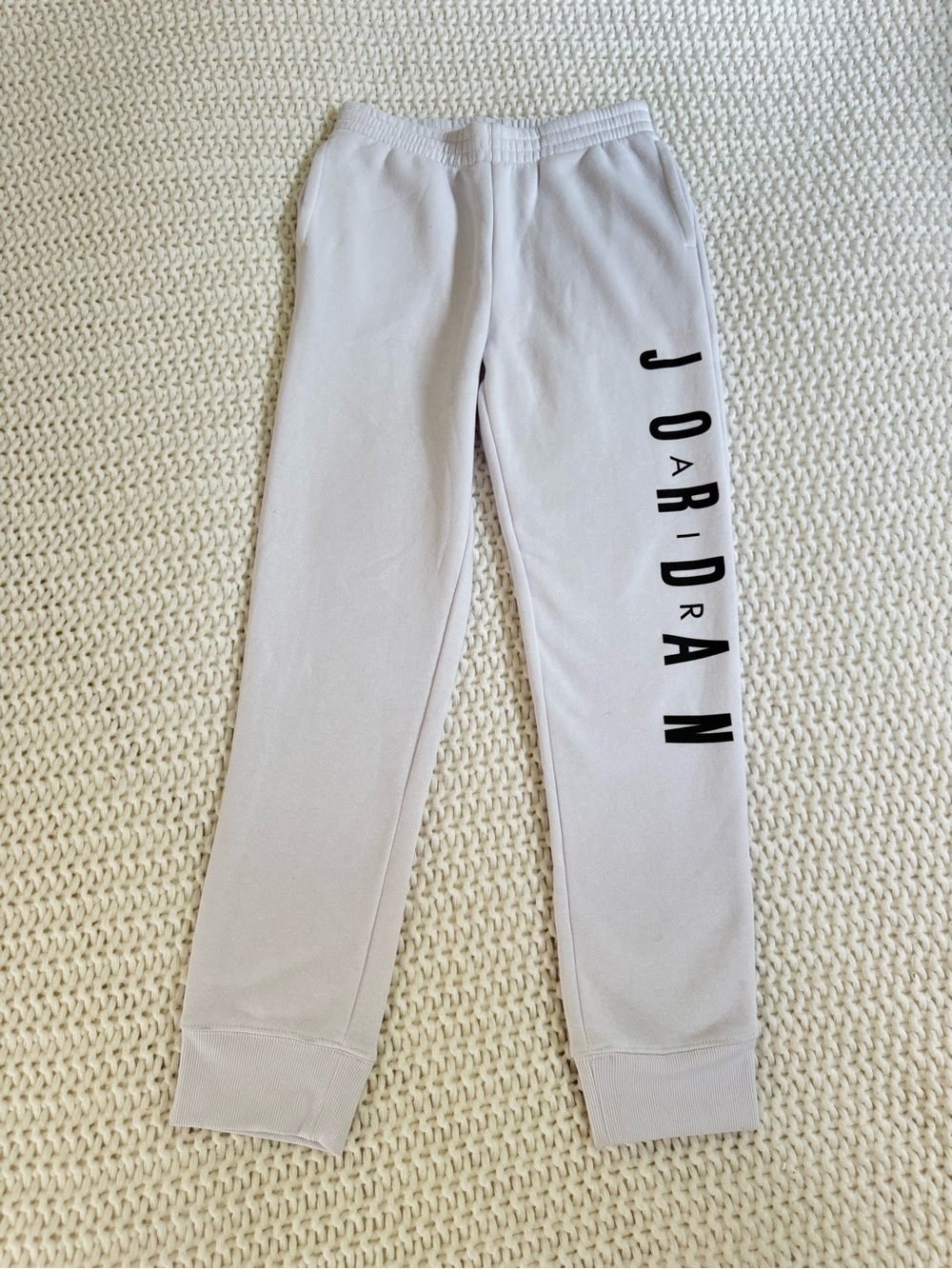 Jordan Boys White Sweatpants with Black Jordan’s Logo